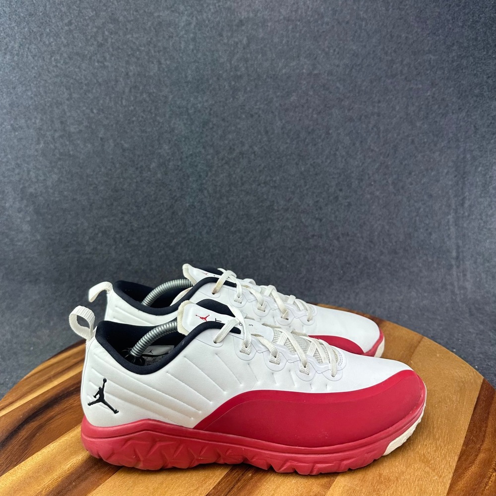 Nike 881462-120 Boy's White/Red Jordan Trainer Prime BG Basketball Shoes Size 7Y